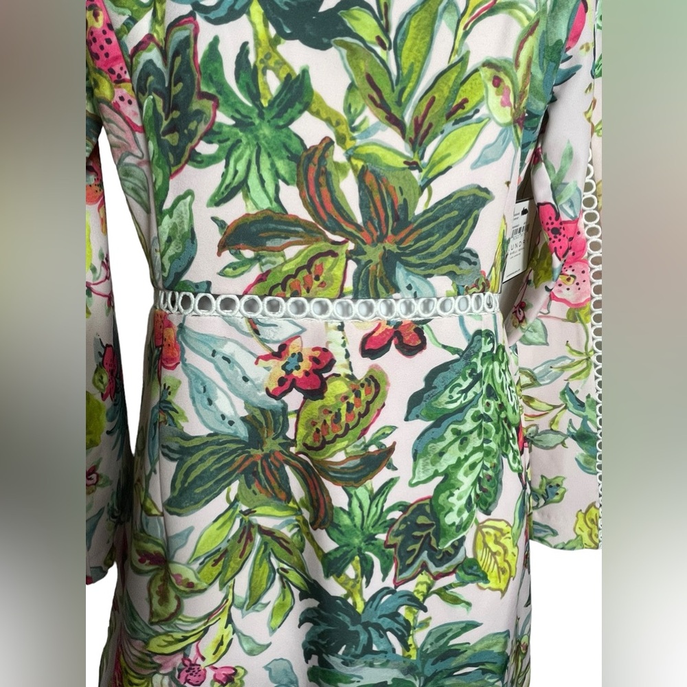 Laundry By Shelli Segal Pink Floral Long Sleeve Shift Dress - Picture 5 of 7